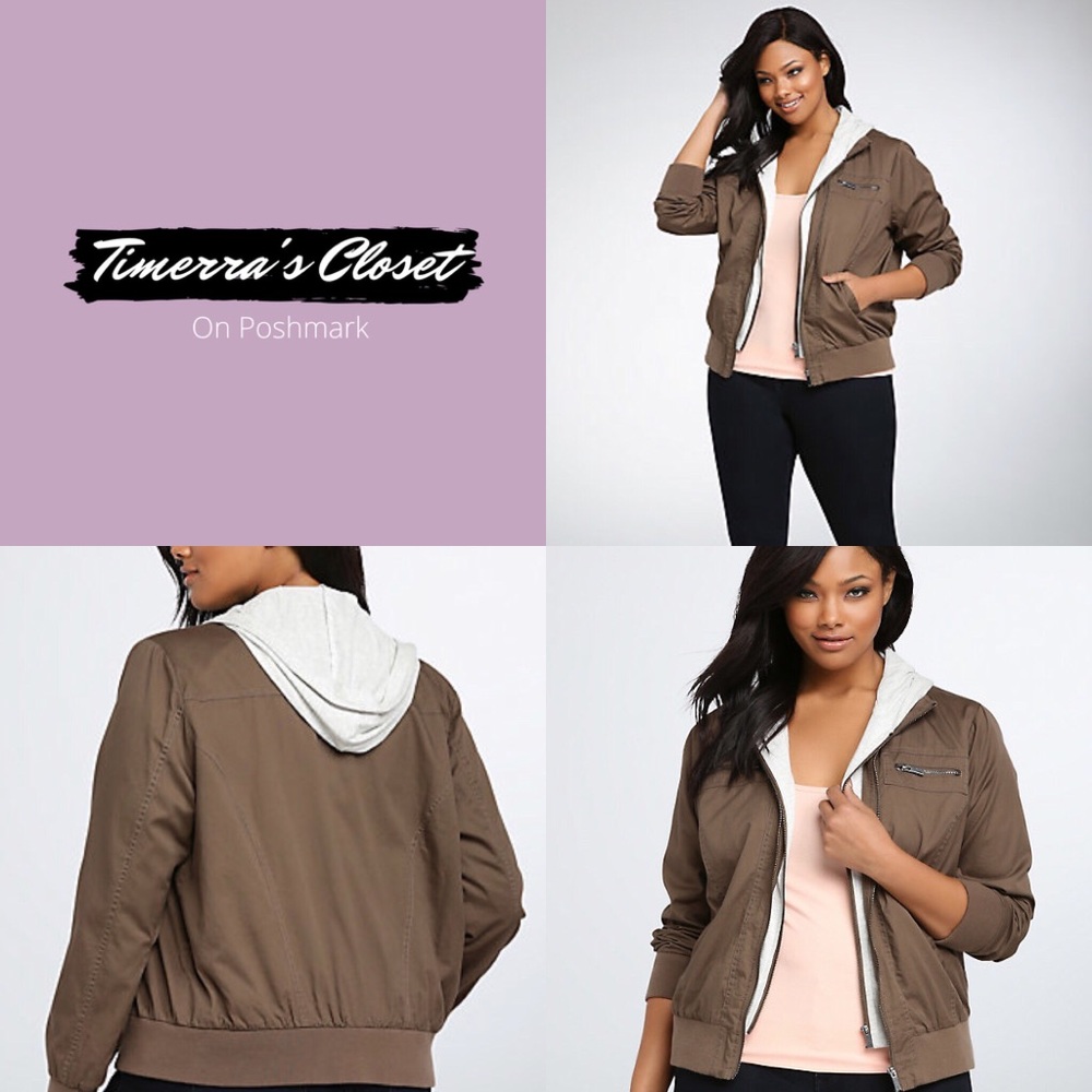 Torrid Bomber Jacket With Jersey Hood